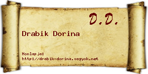 Drabik Dorina névjegykártya